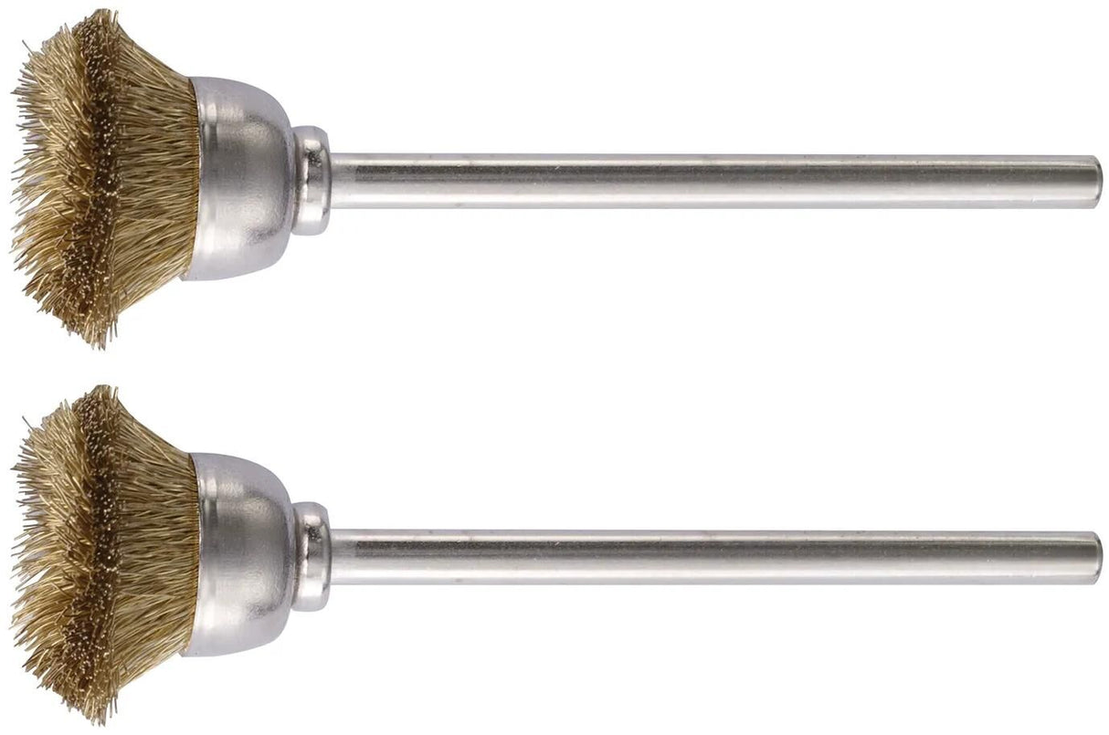 Proxxon topbørster m.skaft 2stk d=13mm messing