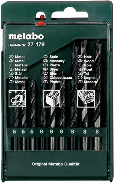 Metabo tilbehør metabo sortiment bor bor sortiment kassette 9-delt