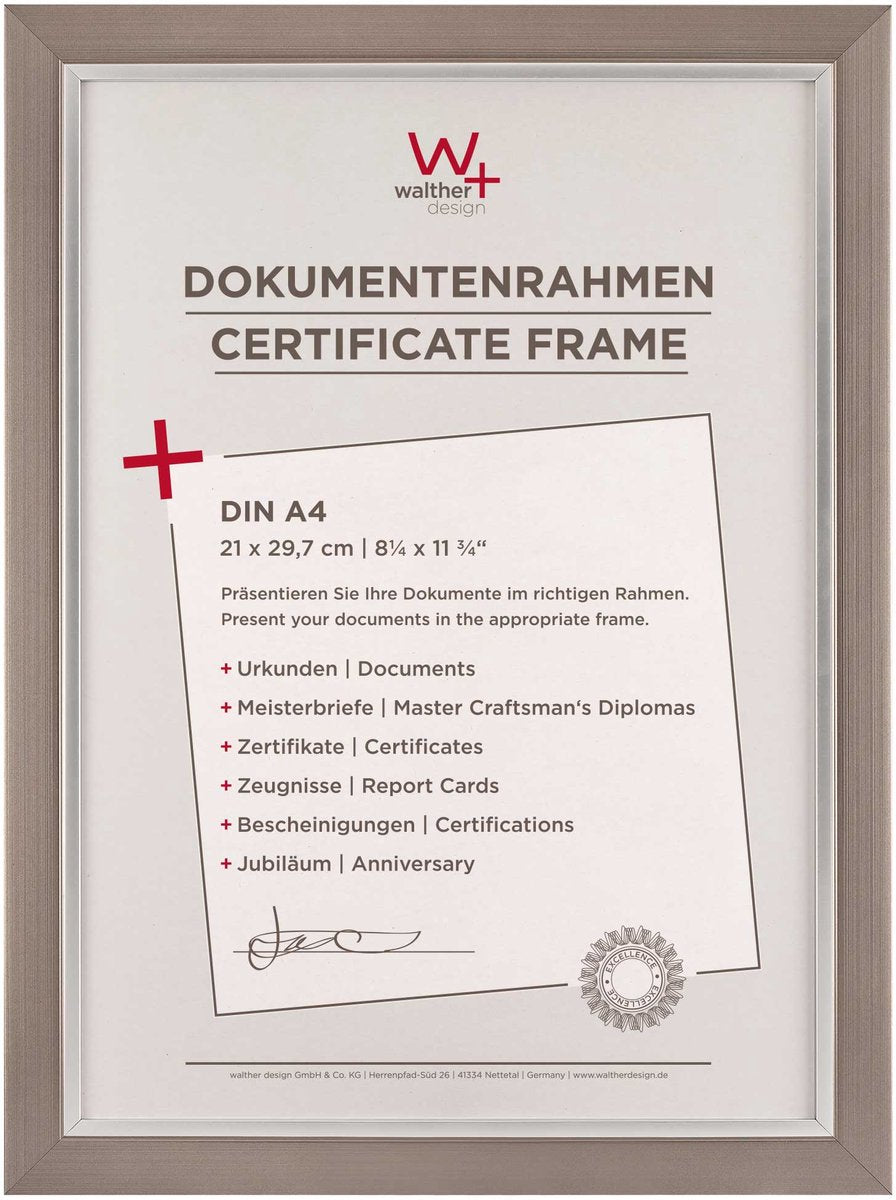 Walther beyond - fotoramme - fotostørrelse 21x29,7 cm (din A4) - stål