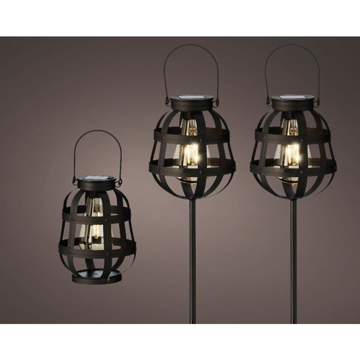 Lumineo LED solar lanterne sæt en 3