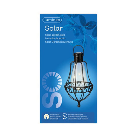 Lumineo LED solar hængelampe h21cm sort