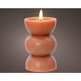 Lumineo LED stearinlys flammeeffekt h14,5cm terra