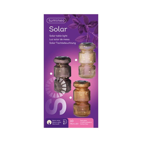 Lumineo LED solar bordlampe ø12-h25cm