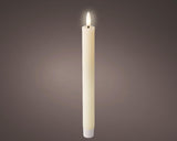 Lumineo middagslys 2-delt med flimrende flammecreme dia2x24,5cm voks med 6 timers timer