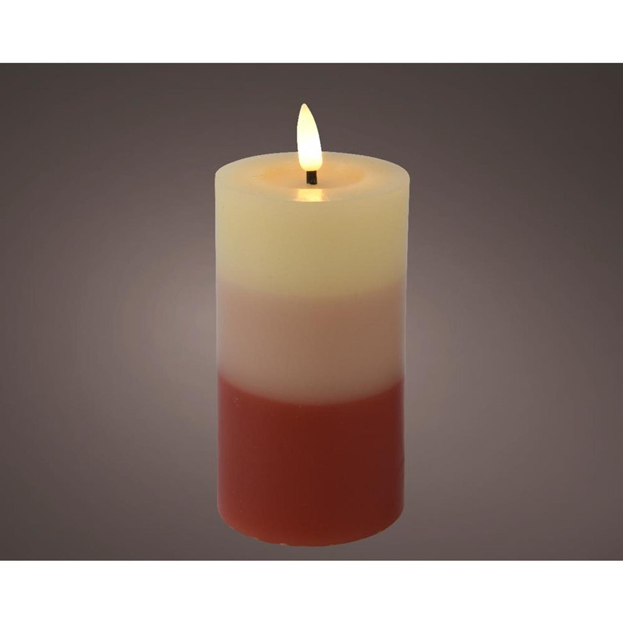 Lumineo LED stearinlys flammeeffekt gradient 15cm terra