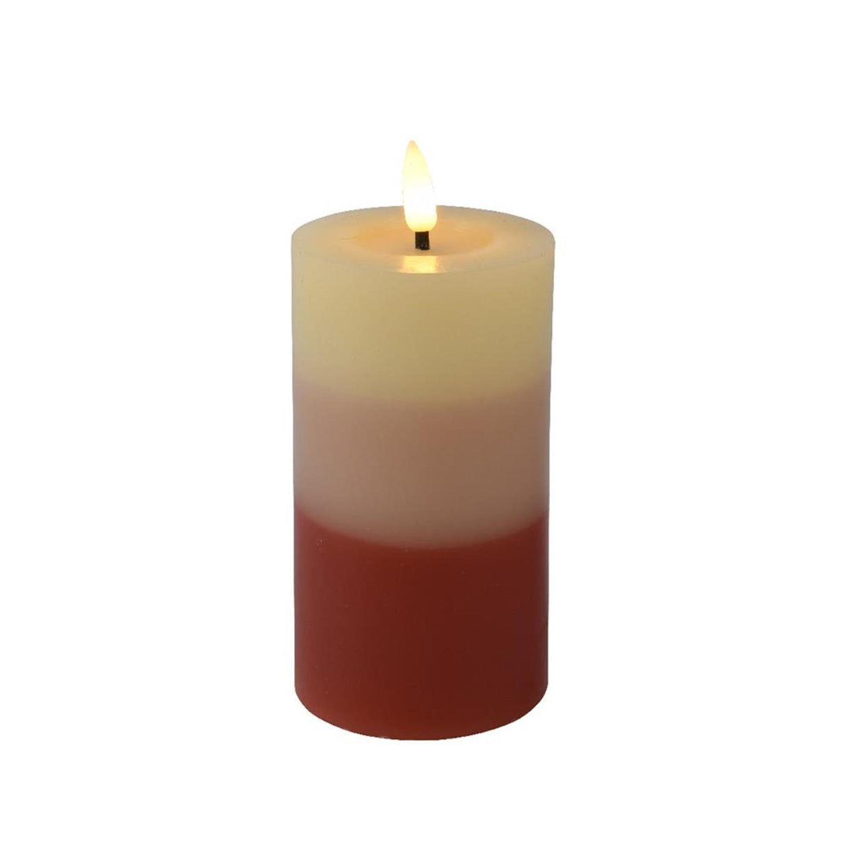 Lumineo LED stearinlys flammeeffekt gradient 15cm terra