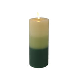 Lumineo LED stearinlys flammeeffekt gradient 15 cm grøn