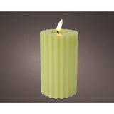 Lumineo LED ribbet lys til indendørs med flammeeffekt og timer dia7,5x14,7cm grøn virker på 2xaaa batterier (ekskl.)<br> <br> <br> <br>