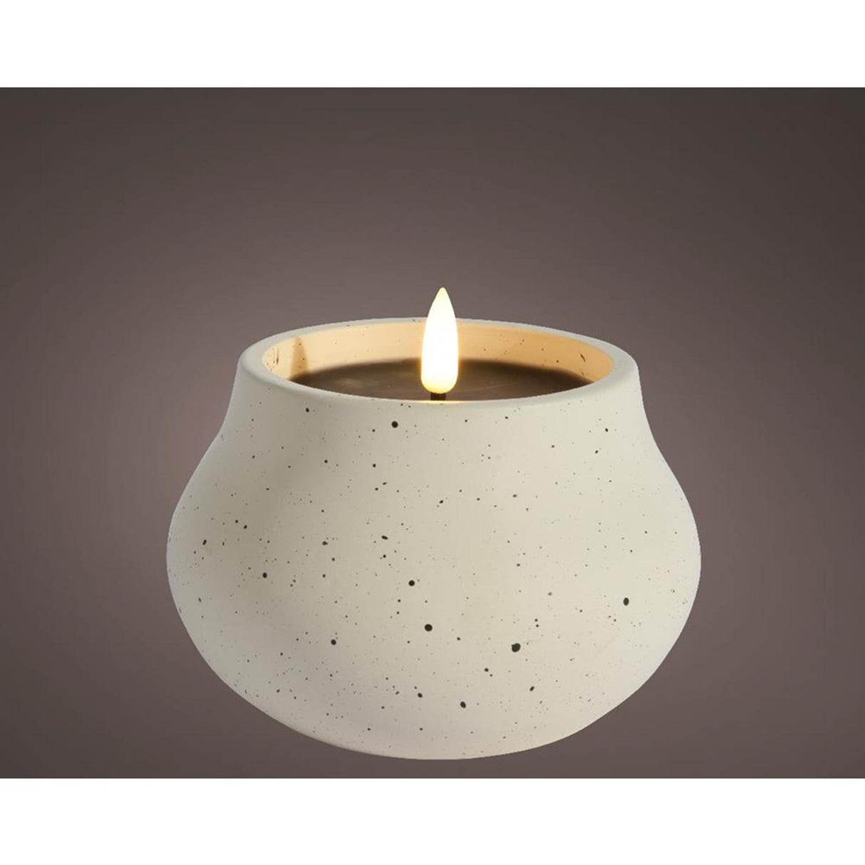 Lumineo led stearinlys flamme effekt dia12cm creme