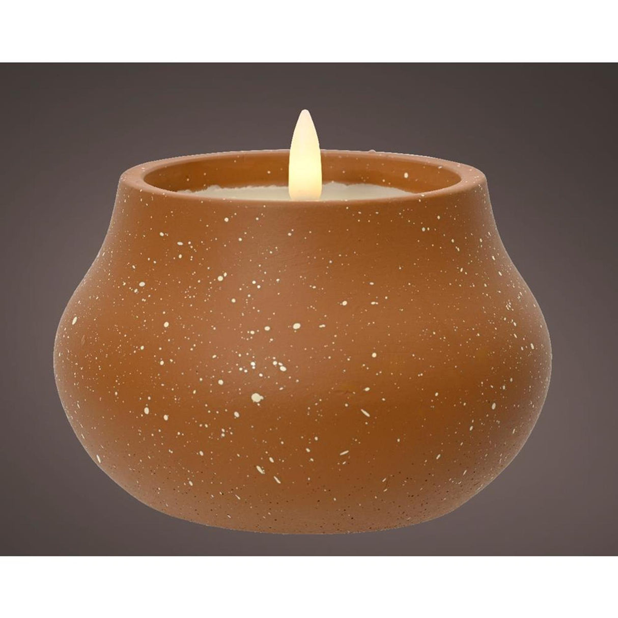 Lumineo led stearinlys flamme effekt dia12cm terra