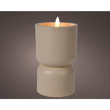 Lumineo led stearinlys flamme effekt diabolo13cm creme