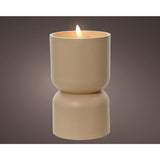 Lumineo LED stearinlys flamme effekt diabolo 16cm creme