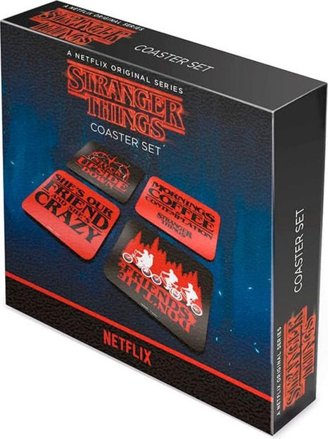 Stranger things coasters - - sæt med 4