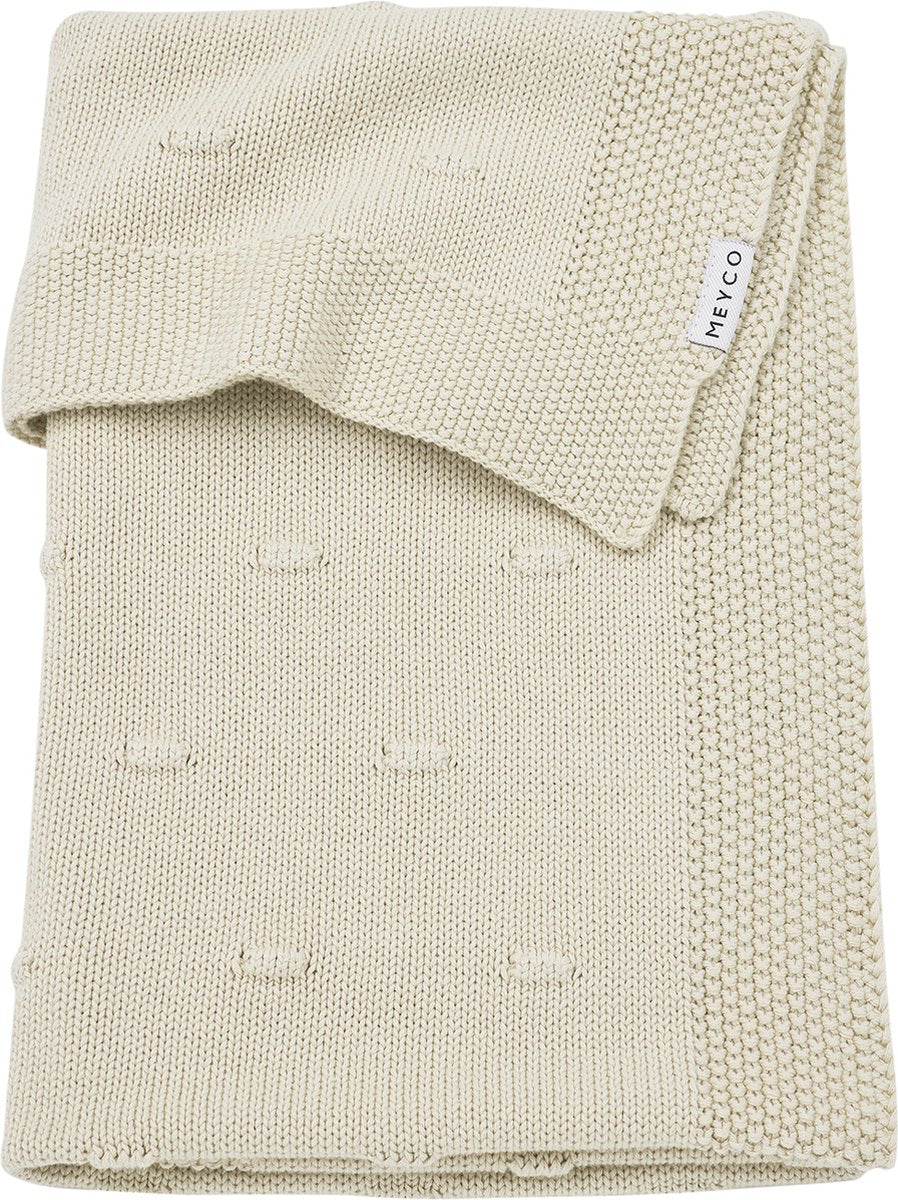 Meyco baby knots krybbetæppe - blødt sand - 75x100cm - 1,0 tog