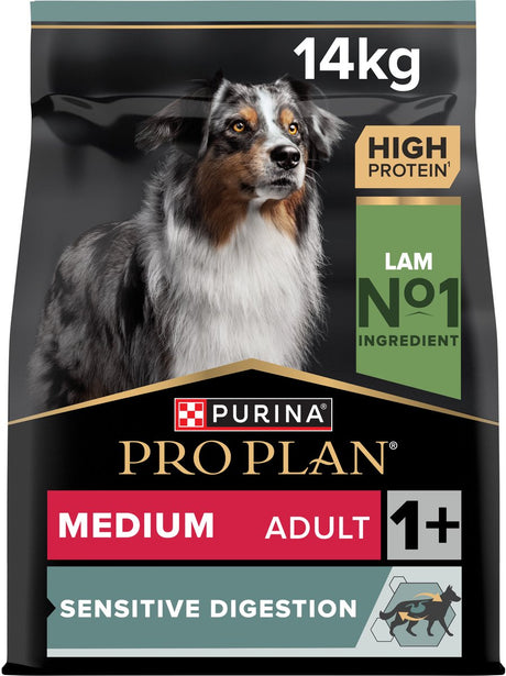Pro plan purina sensitiv fordøjelse medium voksen - hundefoder - lam - 14 kg