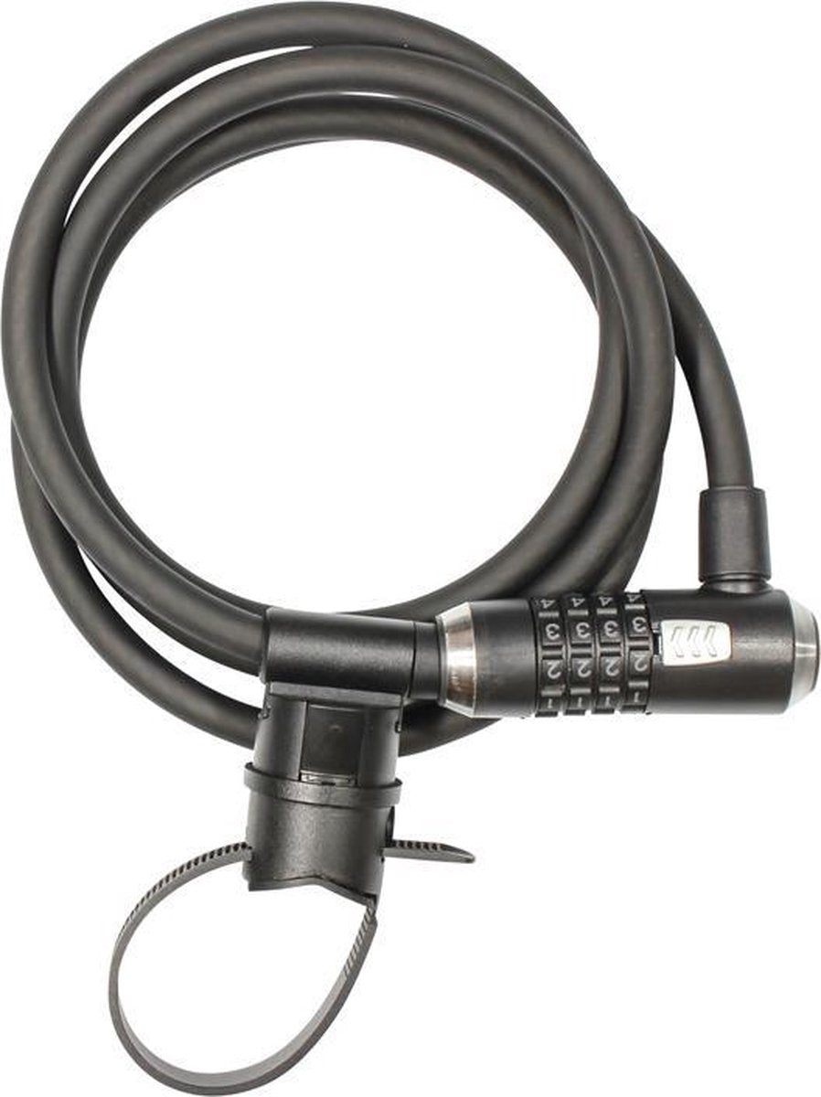 Kryptonite kryptoflex 1218 kombinationslås - kabellås - spiralkabel med kombinationslås - alsidig lås - 180 cm - stål - sort