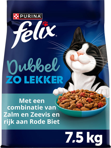 Felix dobbelt så velsmagende - tør kattefoder - fiskeblanding - 7,5 kg