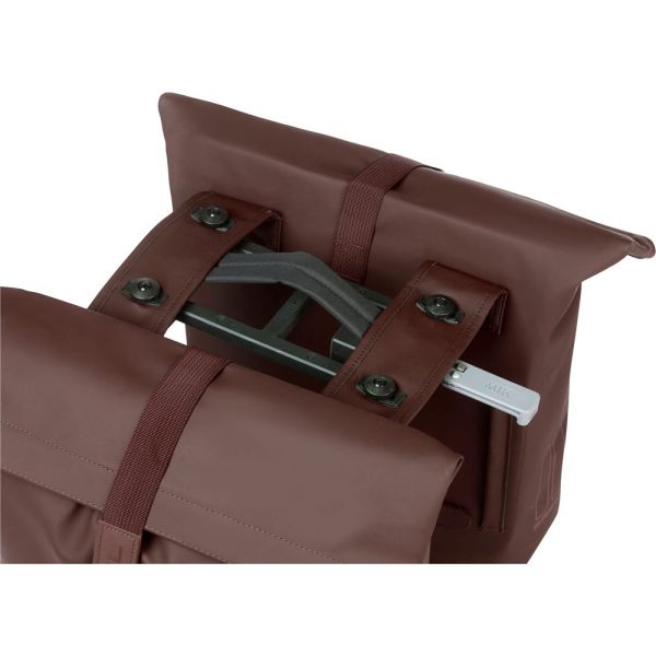 Basil Tas City Double Mik Vegan Leather | Ristet brunt
