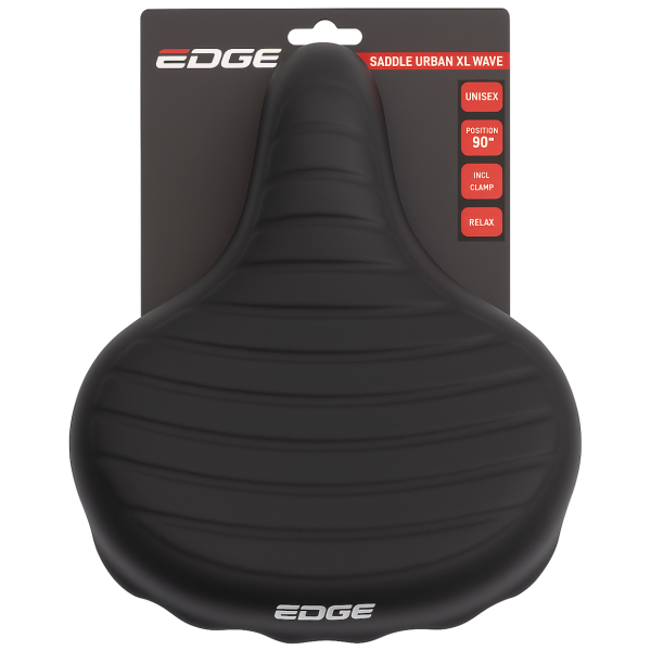 Edge Bicycle Saddle Urban XL Wave - Sort