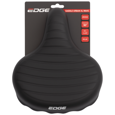 Edge Bicycle Saddle Urban XL Wave - Sort