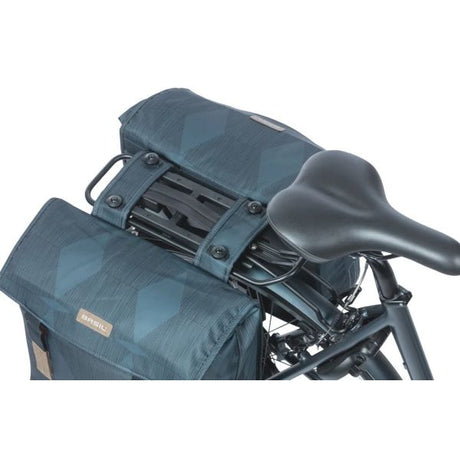 Basil dobbelt cykeltaske elegance mik 40-49 liter - Estate blå