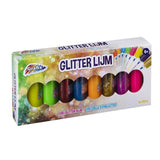 Grafix glitterlimsæt 8 tuber á 140ml