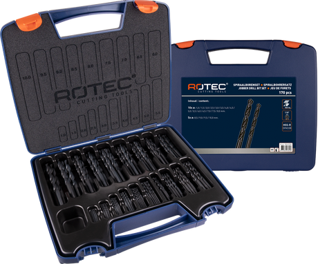 Rotec spiralborsæt 1-10x0,5mm hss 170 stk