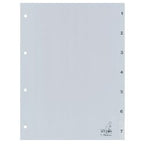 Tabs kangaro g407c polypropylen a4 120 mikron grå 7-delt 1-7 4-huls