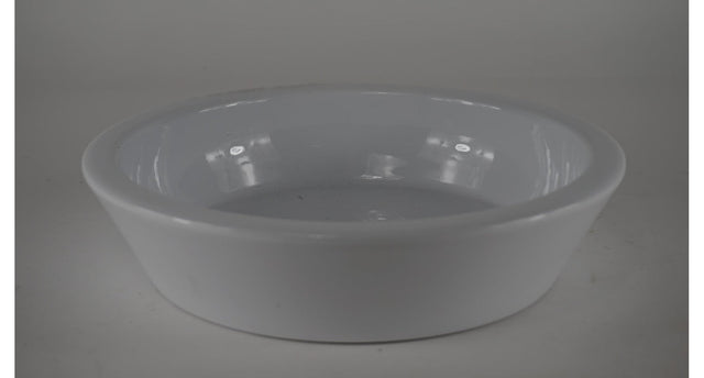 Lage schaal deko, 25 cm - glans wit