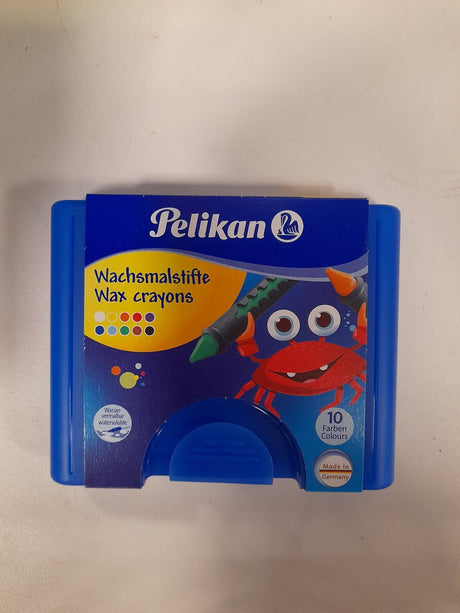 Pelikan voksblyanter med ærme og skraber, 10 farver