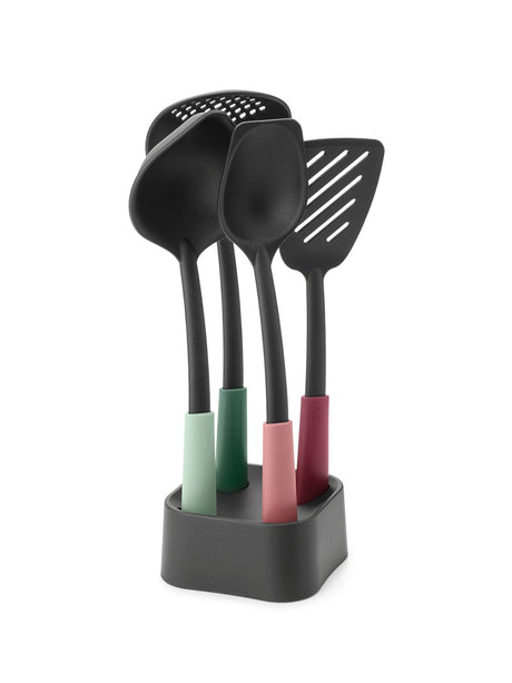 Brabantia tasty+ køkkengrej sæt med holder - 4-delt - blandede farver