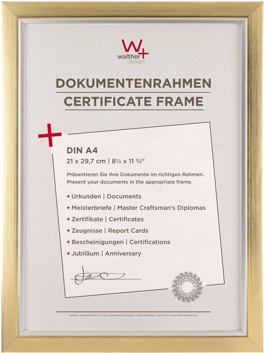 Walther beyond - fotoramme - fotostørrelse 21x29,7 cm (din A4) - champagne