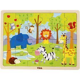 Https: www.cchobby.nl viga-træ-stiksav-puslespil-safari-dyr-dimensioner-30x22-5-cm-24-dele-1-stykke