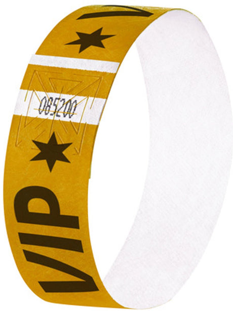 Sigel evenementenbandjes super soft 255x25mm goud met vip opdruk 120 stuks