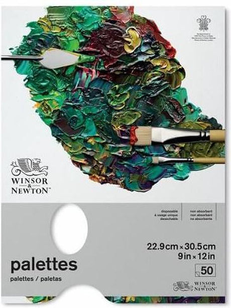 Winsor Newton 7002032 afrivningspalet – 23 x 31 cm, 50 ark, engangsblandingspalette til olie- og akrylmaling - afrivningspaletter