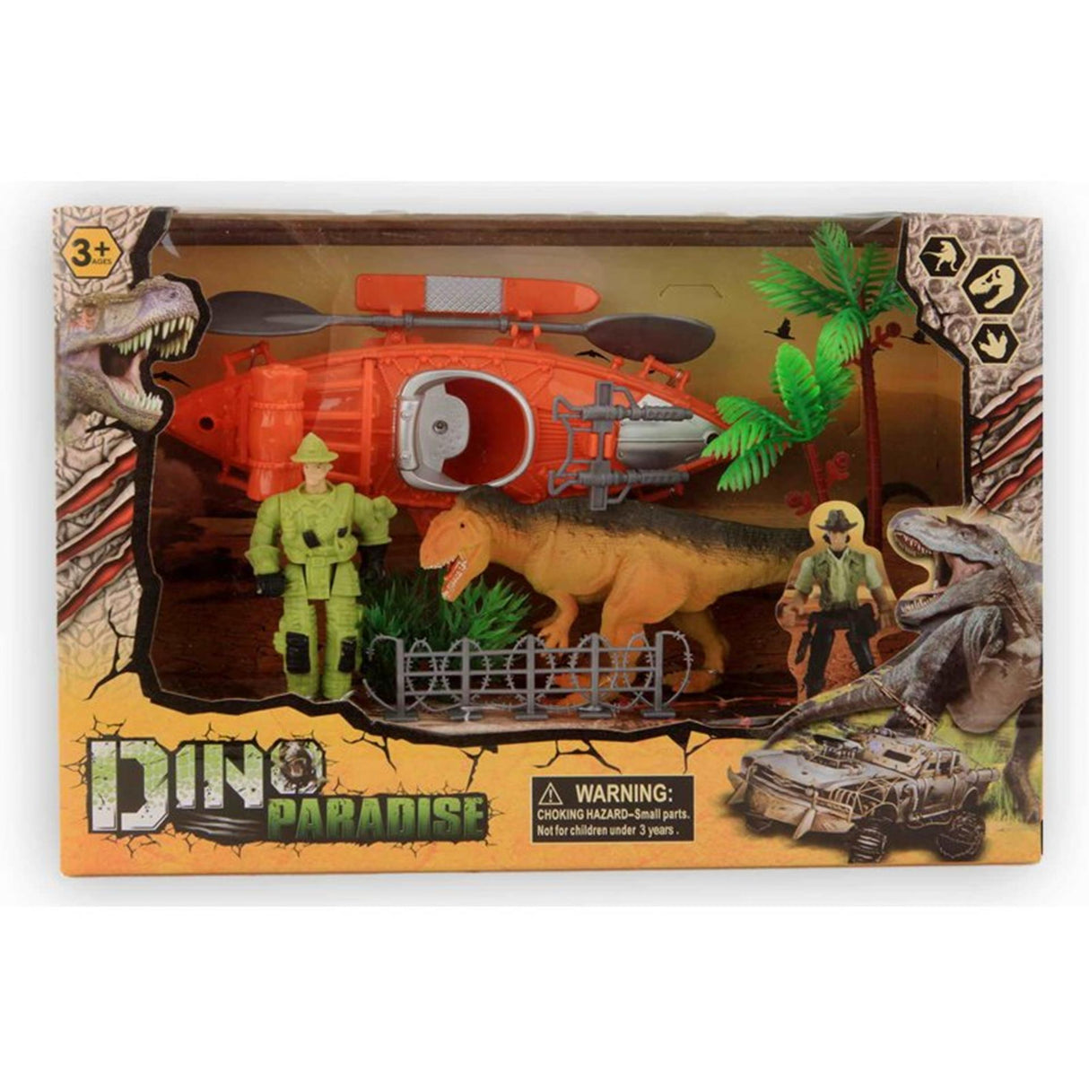 Dino legesæt med kano 20cm