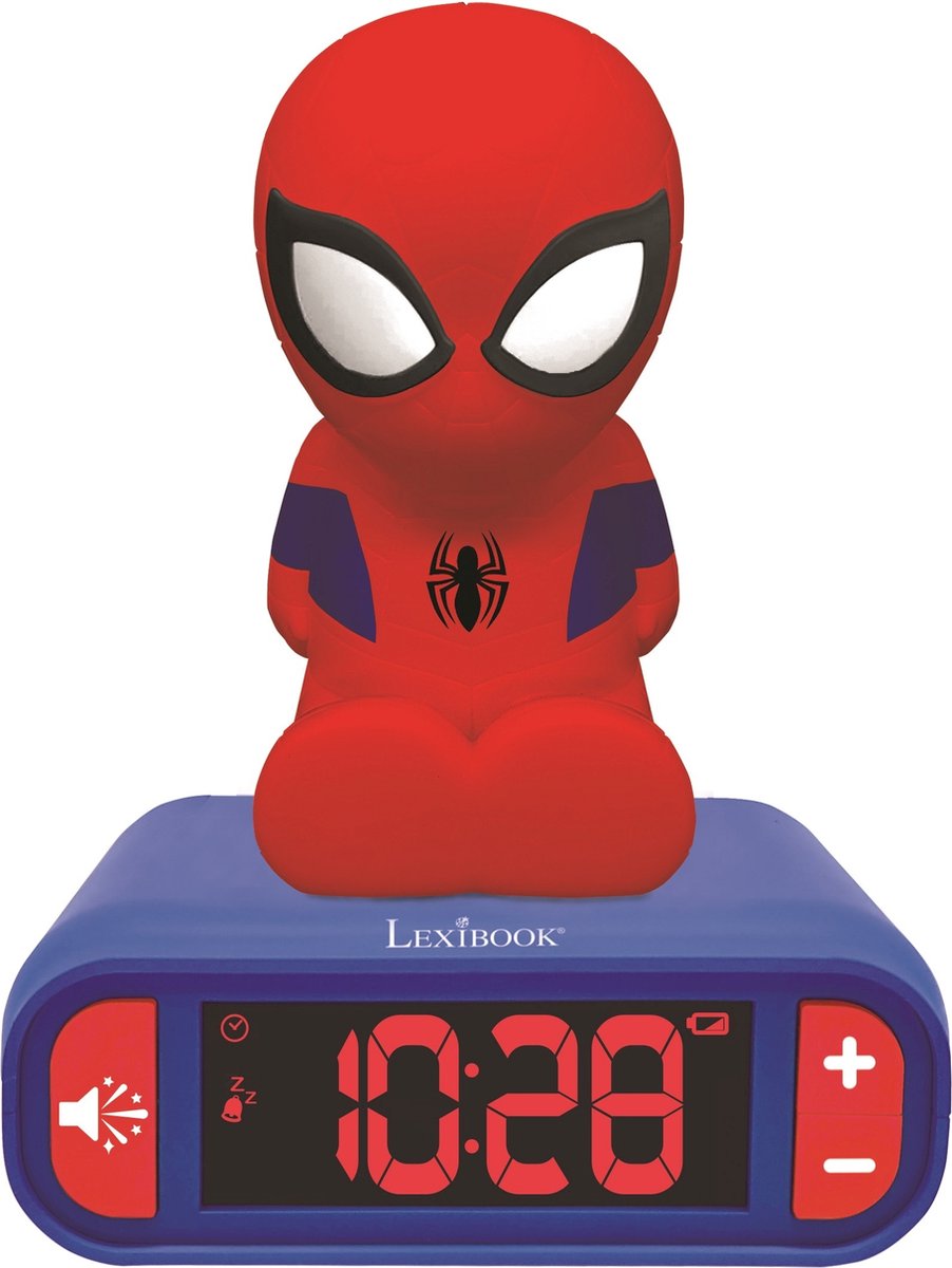 Lexibook vækkeur med natlys 3d design spiderman og lydeffekter