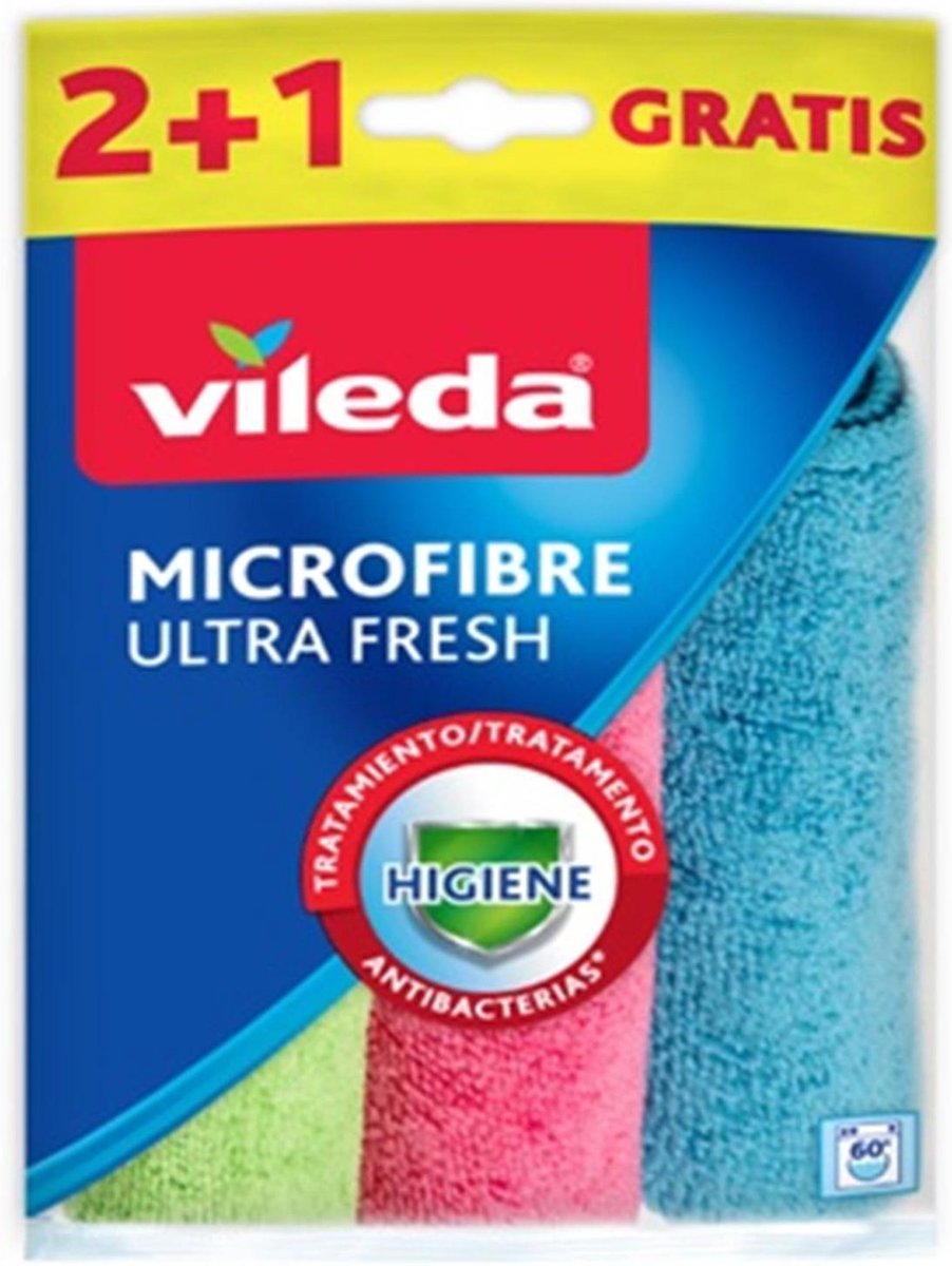 Vileda - mikrofiberklud ultra frisk - antibakteriel - 3 stk