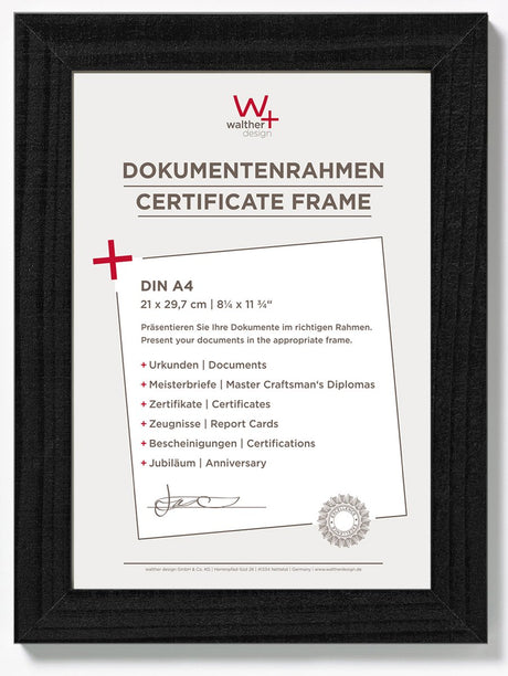 Walther home - træramme - fotostørrelse 21x29,7 cm (din A4) - sort