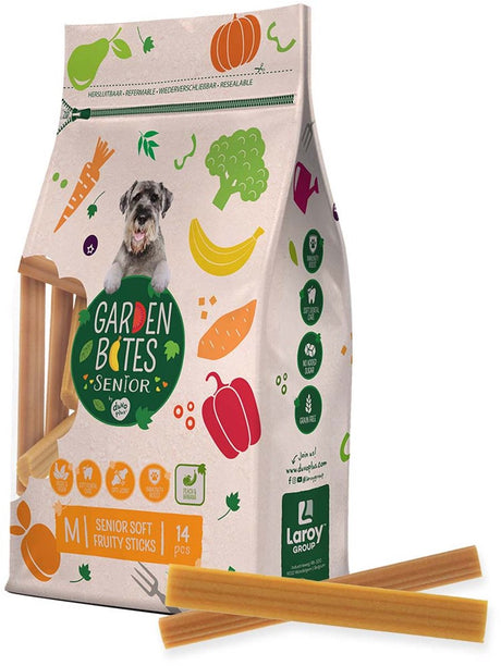 Havebid duvoplus - bløde frugtpinde hundesnacks - hundegodbidder - vegetarisk glutenfri - senior medium 14 stk.