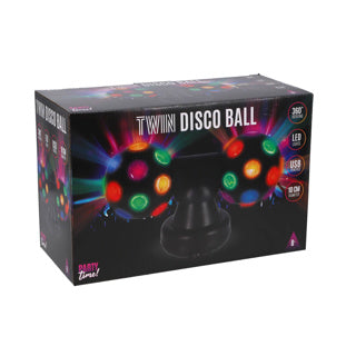 Fest tid! party time twin disco kugle sort