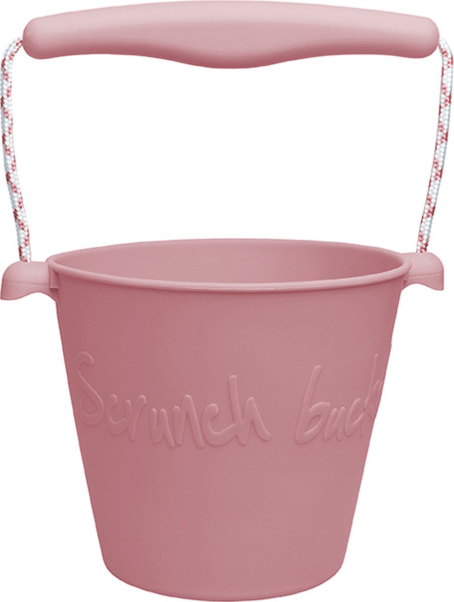 Scrunch legetøjsspand - pink - foldbar - genanvendelig