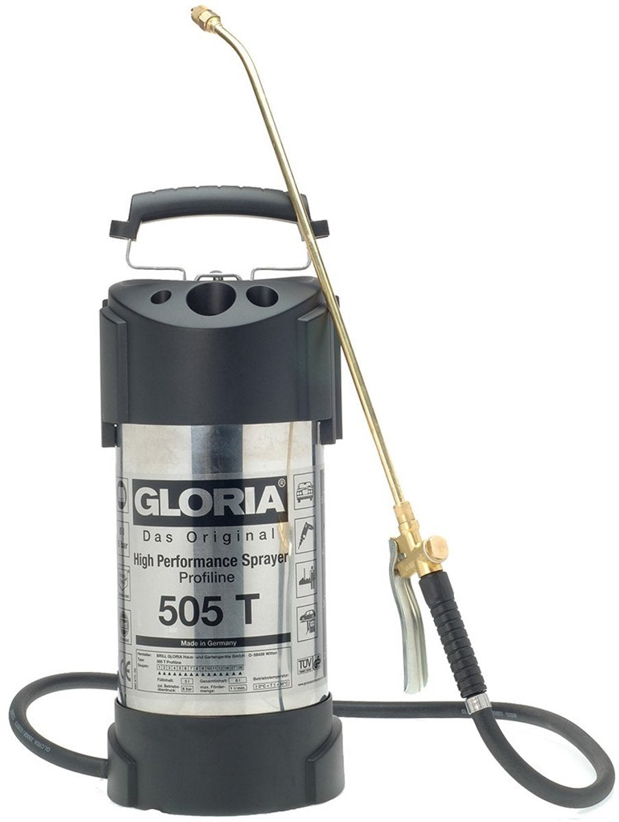 Gloria højtrykssprøjte 505t-pro 5l rustfrit stål ob