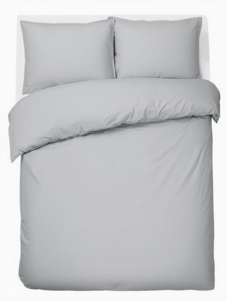 Hush. living hush living - dekbedovertrek percale - 100% katoen - 200tc - extra fris en koel - sterk en slijtvast - 240x220+20cm - 60x70cm kussensloop - met bevestigingslusjes - lichtgrijs