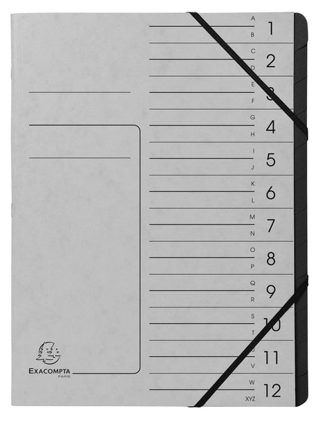 Exacompta 541211e, projektmappe, a4, pap, grå, 355 g m², elastik