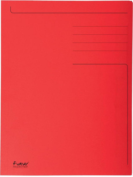 Exacompta 50x forever® trykt mappe med 3 flapper - 280gm2 - 24x32 cm til a4 - rød - 448003e