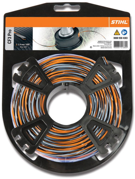 Stihl tilbehør klippelinje | højteknologisk cf3 pro cruciform | ø 2,4 mm x 70 m - 00009304303