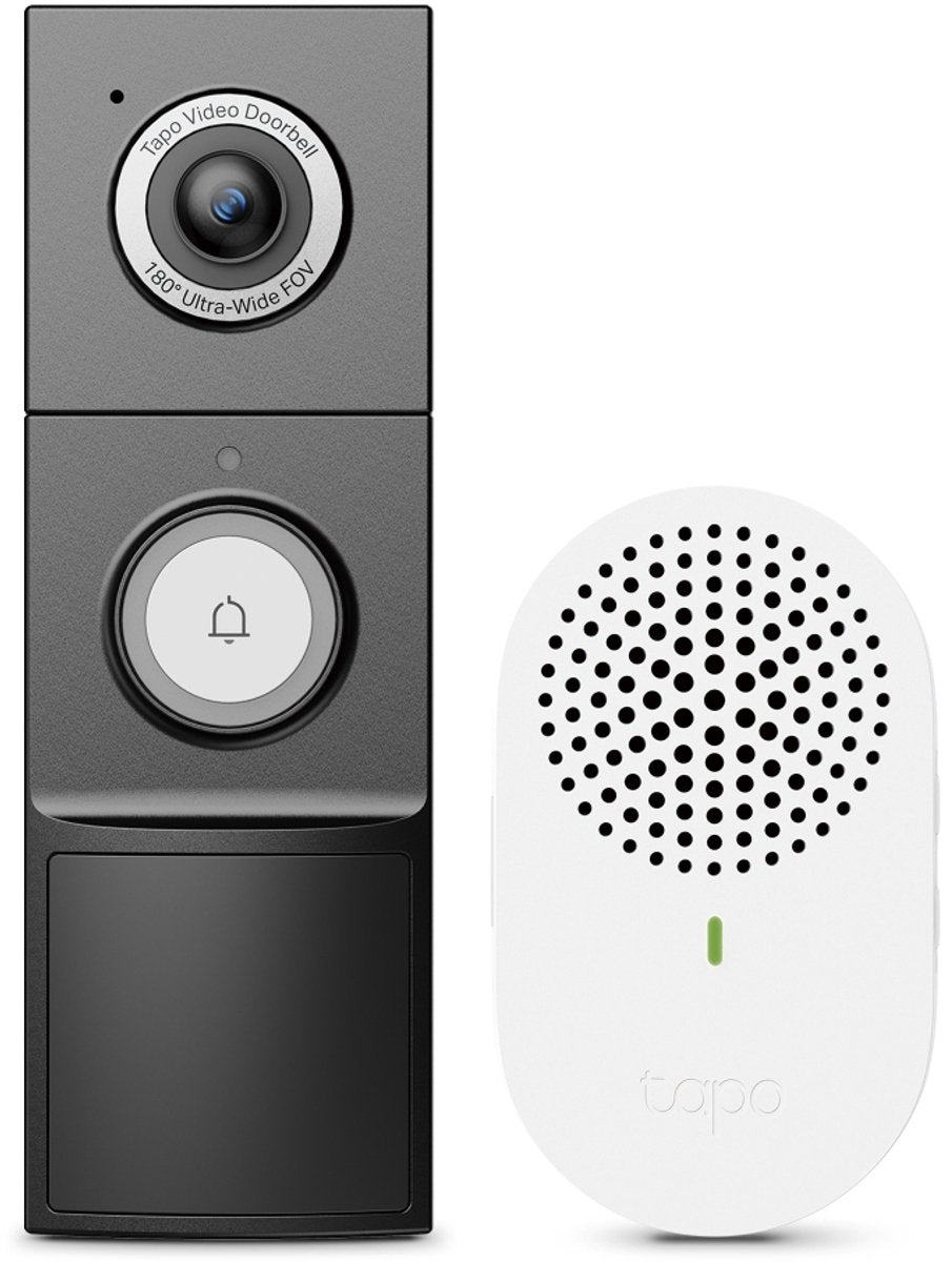Tp-link tapo d235 videodørklokke med kamera - inklusive klokkeklokke - 2k 5mp - batteri eller kabel strømforsyning - ip66 smart dørklokke