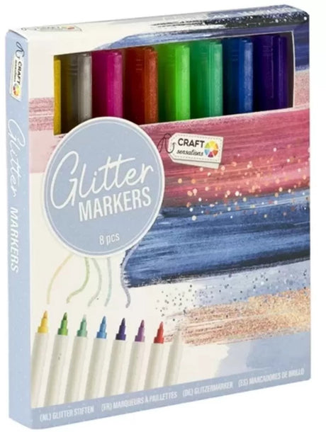 Craft sensations glittermarkører - 8 stk.