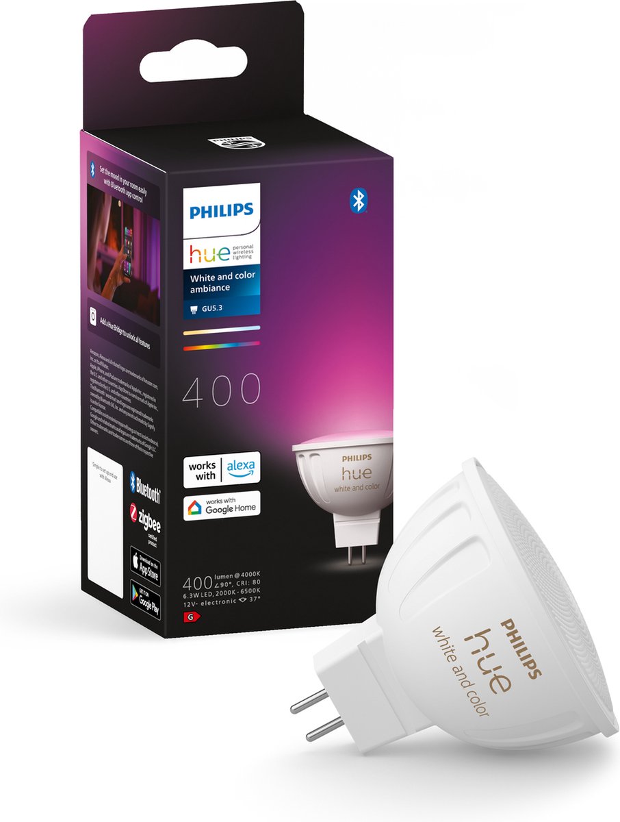 Philips hue spot - wit en gekleurd licht - 1 pack - mr16
